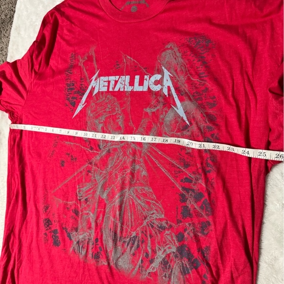 NWOT- METALLICA And Justice For All Red Graphic Band  T-Shirt Unisex - Picture 6 of 7